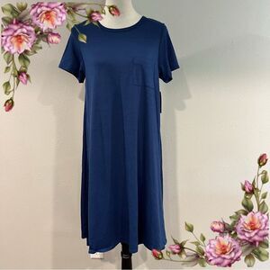 LuLaRoe Carly navy Women's short sleeve casual‎ dress size medium